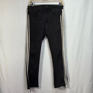 🐩 Numero black denim jeans with double cream side stripes